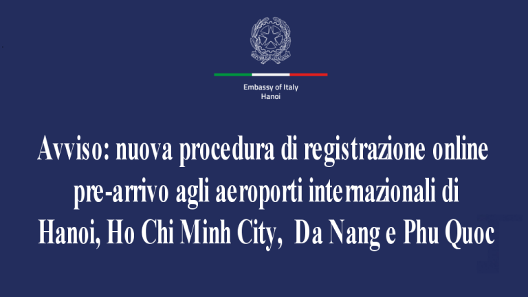 Avviso pre-registrazione arrivo